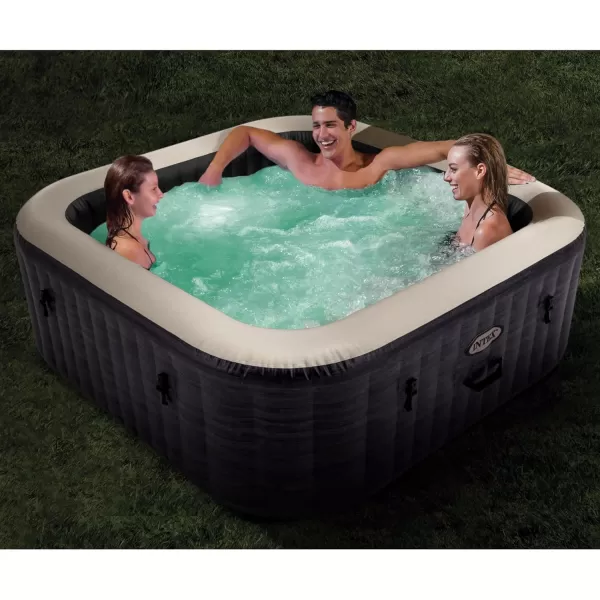 INTEX PureSpa Greystone Deluxe Inflatable Hot Tub with with Builtin FastFill Inflation System Spa Control App and 4 Person Capacity 83quot x 28quot4 Person