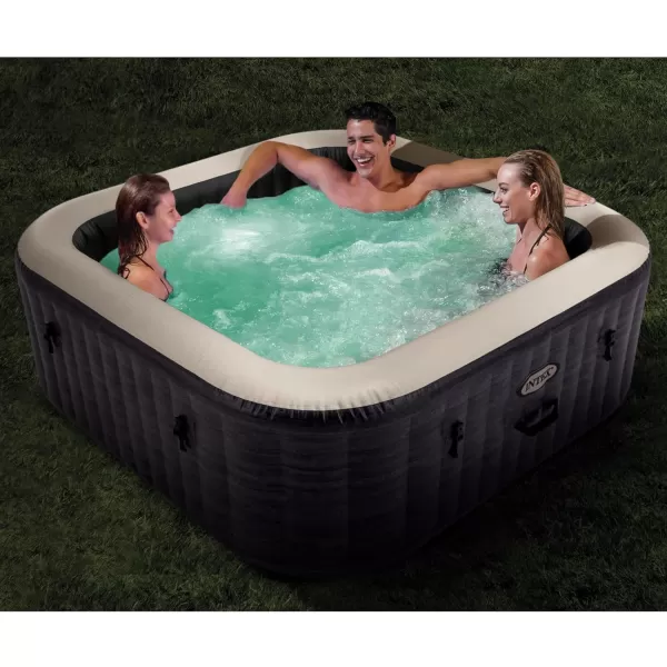 INTEX PureSpa Greystone Deluxe Inflatable Hot Tub with with Builtin FastFill Inflation System Spa Control App and 4 Person Capacity 83quot x 28quot6 Person