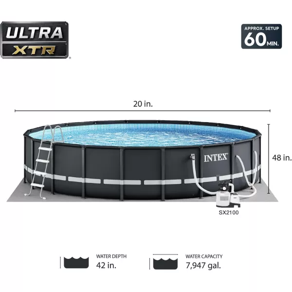 Intex 26325EH Ultra XTR Deluxe Above Ground Swimming Pool Set 16ft x 48in  Includes 1500 GPH Cartridge Sand Filter Pump  SuperTough Puncture Resistant  Rust Resistant  Easy to Assemble20 x 48