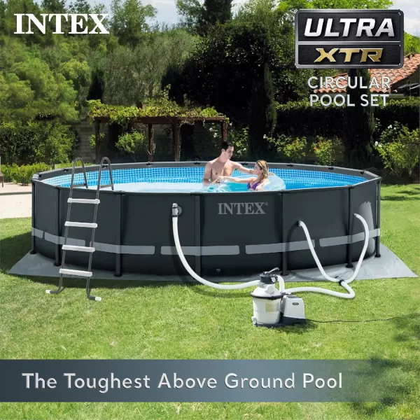 Intex 26325EH Ultra XTR Deluxe Above Ground Swimming Pool Set 16ft x 48in  Includes 1500 GPH Cartridge Sand Filter Pump  SuperTough Puncture Resistant  Rust Resistant  Easy to Assemble16 x 48