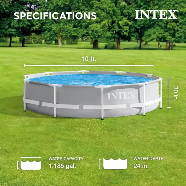 Intex 26710EH Prism Frame Premium Above Ground Swimming Pool 12ft x 30in  SuperTough Puncture Resistant  Rust Resistant  Easy Assemble  1718 Gallon Capacity  Pool Only10 x 30