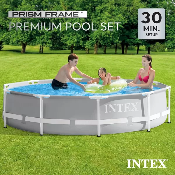 Intex 26710EH Prism Frame Premium Above Ground Swimming Pool 12ft x 30in  SuperTough Puncture Resistant  Rust Resistant  Easy Assemble  1718 Gallon Capacity  Pool Only10 x 30