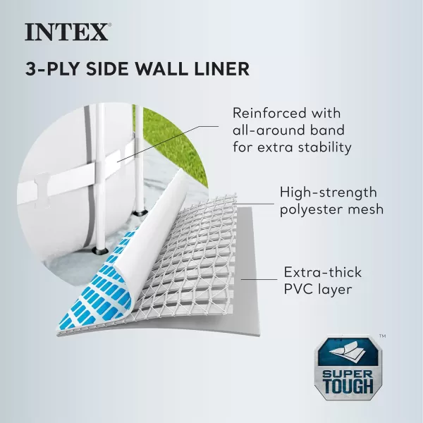 Intex 26710EH Prism Frame Premium Above Ground Swimming Pool 12ft x 30in  SuperTough Puncture Resistant  Rust Resistant  Easy Assemble  1718 Gallon Capacity  Pool Only10 x 30