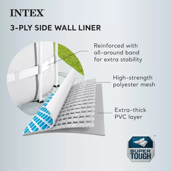 Intex 26710EH Prism Frame Premium Above Ground Swimming Pool 12ft x 30in  SuperTough Puncture Resistant  Rust Resistant  Easy Assemble  1718 Gallon Capacity  Pool Only12 x 30