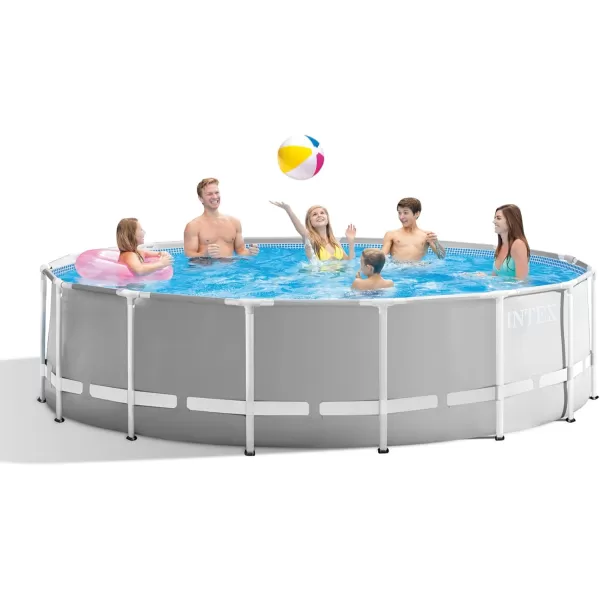 Intex 26723EH Prism Frame Premium Above Ground Swimming Pool Set 15ft x 42in  Includes 1000 GPH Cartridge Filter Pump  Removable Ladder  Pool Cover  Ground Cloth15 x 48