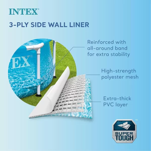 Intex 28206EH Large Round Above Ground Swimming Pool with Reinforced Sidewalls and Metal Frame for Backyard or Outdoor Use 10 Foot by 30 InchPool Only
