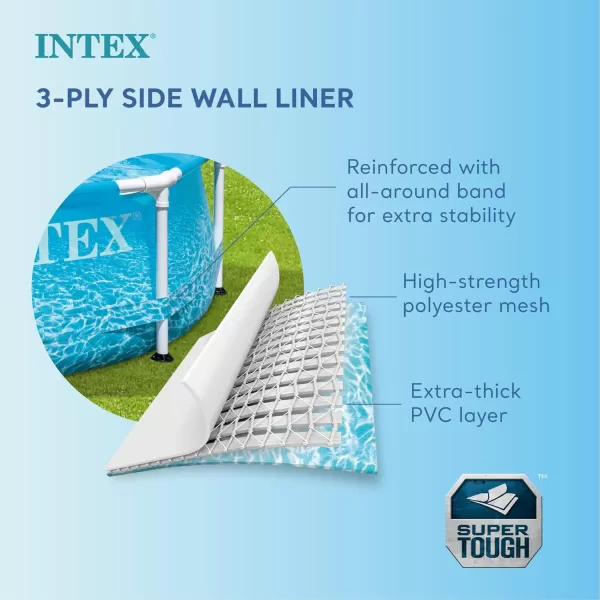 Intex 28206EH Large Round Above Ground Swimming Pool with Reinforced Sidewalls and Metal Frame for Backyard or Outdoor Use 10 Foot by 30 InchWith Filter Pump