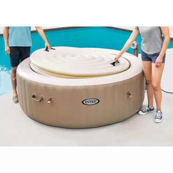 Intex 28523E PureSpa Energy Efficient Spa Cover Extra Insulation and Minimizes Heat Loss  Protects Spa from Punctures and Weather Damage  Safety Buckle  Fits 4 Person PureSpa Models  78quot x 28quot