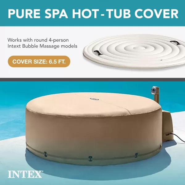 Intex 28523E PureSpa Energy Efficient Spa Cover Extra Insulation and Minimizes Heat Loss  Protects Spa from Punctures and Weather Damage  Safety Buckle  Fits 4 Person PureSpa Models  78quot x 28quot
