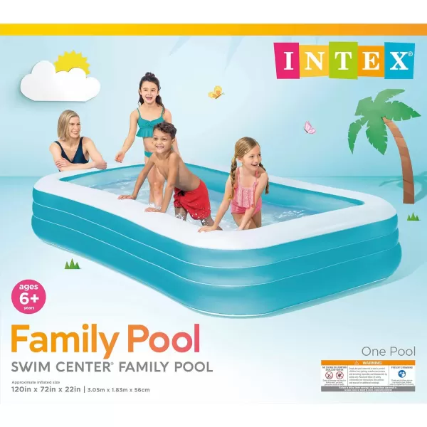 Intex 57181EP Swim Center Inflatable Family Pool 159 Gallon Capacity  90quot x 60quot x 19quot  Color May VaryBlue