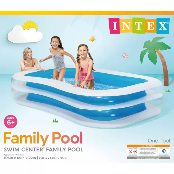 Intex 57181EP Swim Center Inflatable Family Pool 159 Gallon Capacity  90quot x 60quot x 19quot  Color May VaryBlue