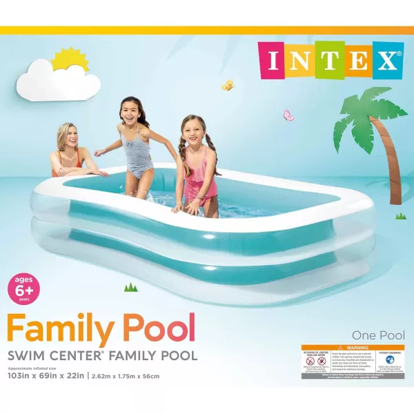 Intex 57181EP Swim Center Inflatable Family Pool 159 Gallon Capacity  90quot x 60quot x 19quot  Color May VaryBlue