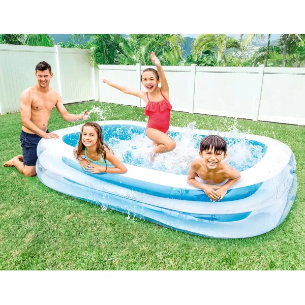 Intex 57181EP Swim Center Inflatable Family Pool 159 Gallon Capacity  90quot x 60quot x 19quot  Color May VaryBlue
