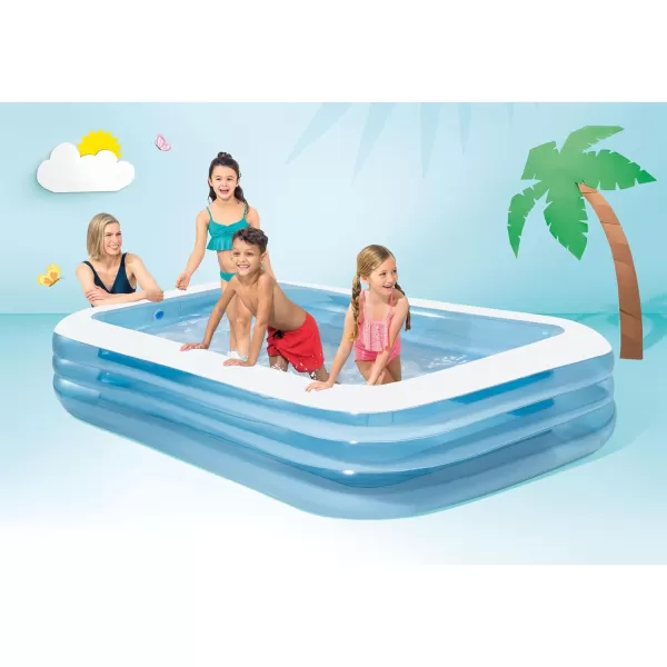 Intex 57181EP Swim Center Inflatable Family Pool 159 Gallon Capacity  90quot x 60quot x 19quot  Color May VaryBlue