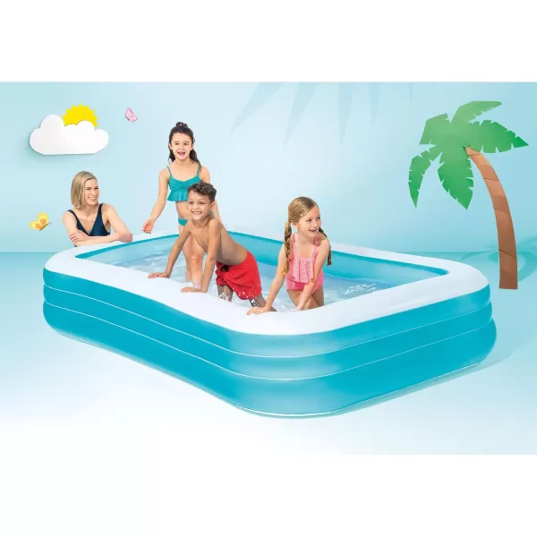 Intex 57181EP Swim Center Inflatable Family Pool 159 Gallon Capacity  90quot x 60quot x 19quot  Color May VaryBlue
