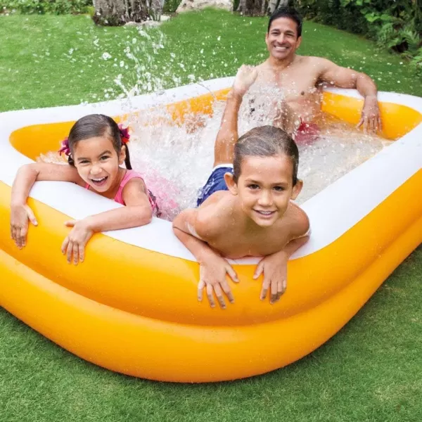 Intex 57181EP Swim Center Inflatable Family Pool 159 Gallon Capacity  90quot x 60quot x 19quot  Color May VaryOrange