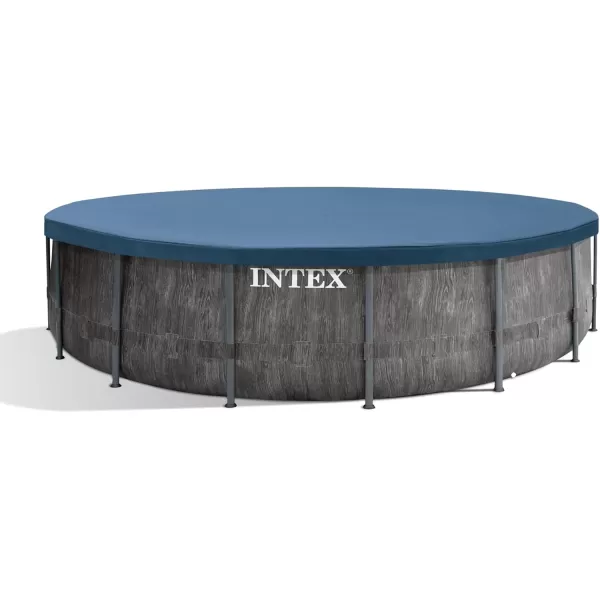 Intex Greywood Prism Frame 15 x 48quot Round Above Ground Outdoor Swimming Pool Set with 1000 GPH Filter Pump Ladder Ground Cloth and Pool Cover15 x 48