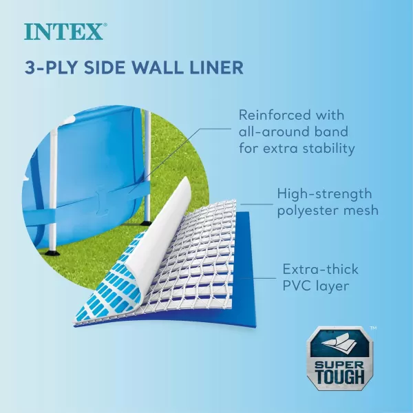 Intex Metal Frame 12 Foot x 30 Inch Round Above Ground Outdoor Backyard Swimming Pool with 530 GPH Filter Cartridge Pump NavyBlue