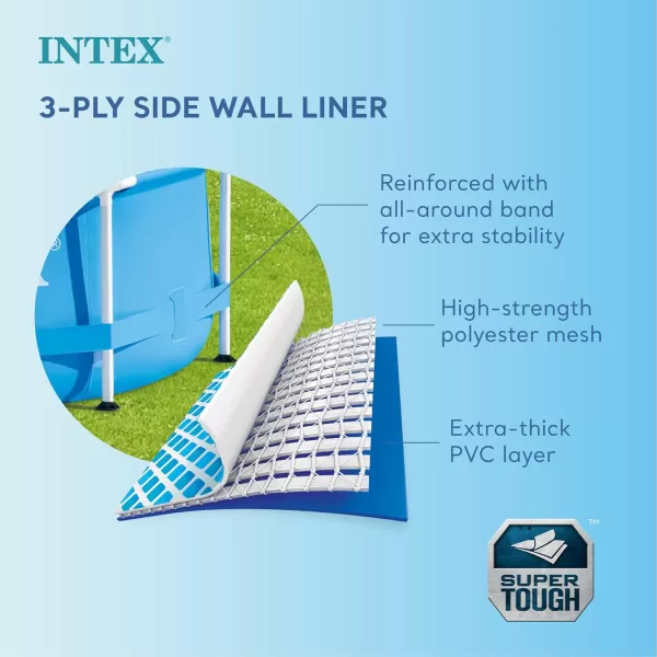 Intex Metal Frame 12 Foot x 30 Inch Round Above Ground Outdoor Backyard Swimming Pool with 530 GPH Filter Cartridge Pump NavyBlue