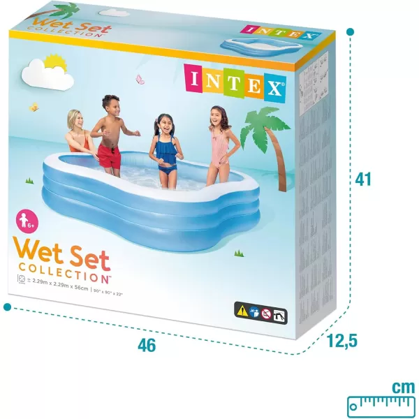 Intex Swim Center Family Inflatable Pool 90quot X 90quot X 22quot for Ages 6 Color may vary8