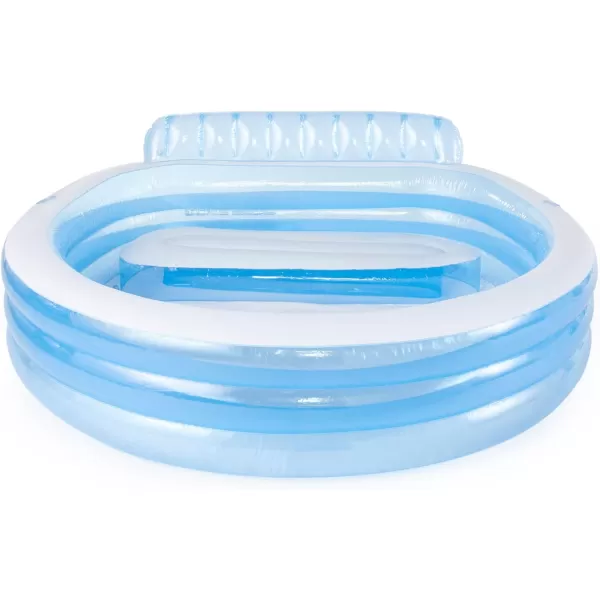 Intex Swim Center Inflatable Family Lounge Pool Builtin Bench  Cup Holder  156 Gallon Capacity  90quot x 86quot x 31quot  BlueBlue