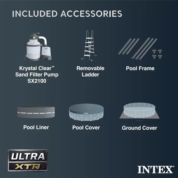Intex Ultra XTR Deluxe Above Ground Swimming Pool Set Includes Cartridge Sand Filter Pump SuperTough Puncture Resistant Rust Resistant 26 x 52quot18 x 52