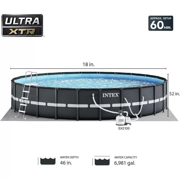 Intex Ultra XTR Deluxe Above Ground Swimming Pool Set Includes Cartridge Sand Filter Pump SuperTough Puncture Resistant Rust Resistant 26 x 52quot18 x 52