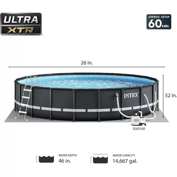 Intex Ultra XTR Deluxe Above Ground Swimming Pool Set Includes Cartridge Sand Filter Pump SuperTough Puncture Resistant Rust Resistant 26 x 52quot26 x 52