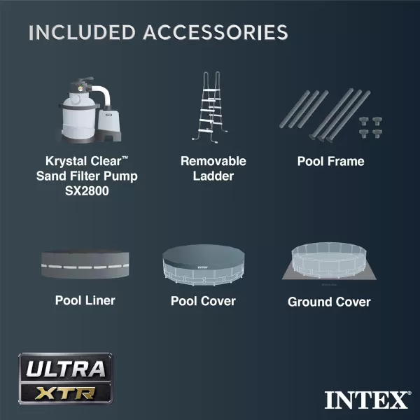Intex Ultra XTR Deluxe Above Ground Swimming Pool Set Includes Cartridge Sand Filter Pump SuperTough Puncture Resistant Rust Resistant 26 x 52quot26 x 52