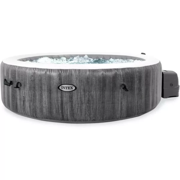 INTEX 28439EP PureSpa Greywood Deluxe Inflatable Spa Set Includes Energy Efficient Spa Cover  Spa Control App  Wireless Control Panel  4 Person Capacity  77quot x 28quot6 Person