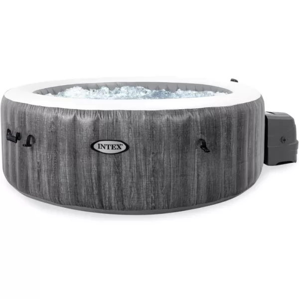 INTEX 28439EP PureSpa Greywood Deluxe Inflatable Spa Set Includes Energy Efficient Spa Cover  Spa Control App  Wireless Control Panel  4 Person Capacity  77quot x 28quot4 Person