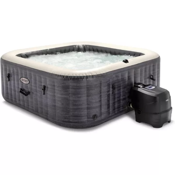 INTEX PureSpa Greystone Deluxe Inflatable Hot Tub with with Builtin FastFill Inflation System Spa Control App and 4 Person Capacity 83quot x 28quot6 Person