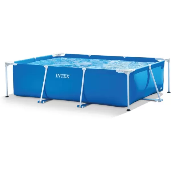 Intex 1475 x 86quot x 33quot Rectangular Frame Above Ground Outdoor Backyard Swimming Pool with Flow Control Valve for Quick Draining Blue7 2 x 4 11 x 23