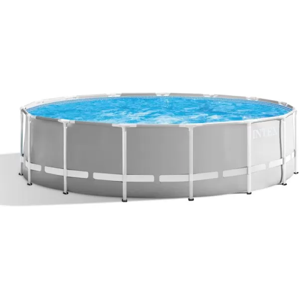 Intex 26723EH Prism Frame Premium Above Ground Swimming Pool Set 15ft x 42in  Includes 1000 GPH Cartridge Filter Pump  Removable Ladder  Pool Cover  Ground Cloth15 x 48