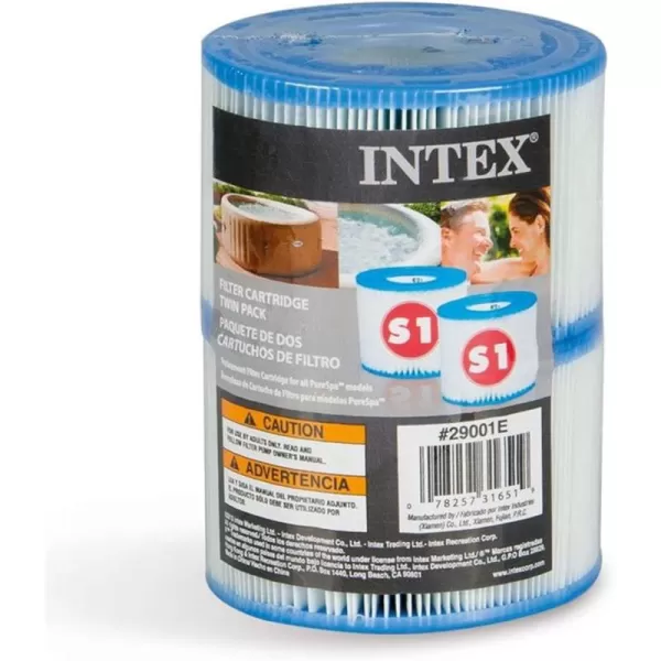 Intex 29001E PureSpa Type S1 Heavy Duty Easy Set Dacron Paper Hot Tub Spa Filter Replacement Cartridge for Various PureSpa Models 2 Pack2 Count Pack of 1