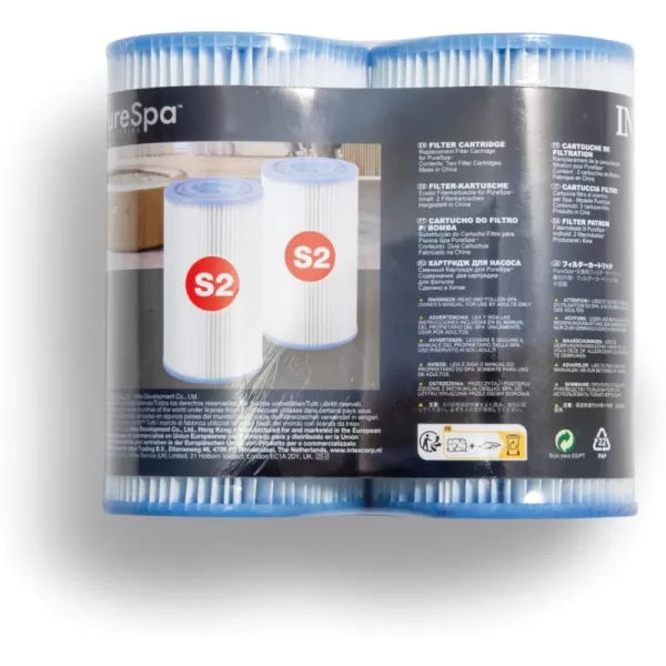 Intex 29001E PureSpa Type S1 Heavy Duty Easy Set Dacron Paper Hot Tub Spa Filter Replacement Cartridge for Various PureSpa Models 2 Pack2Pack