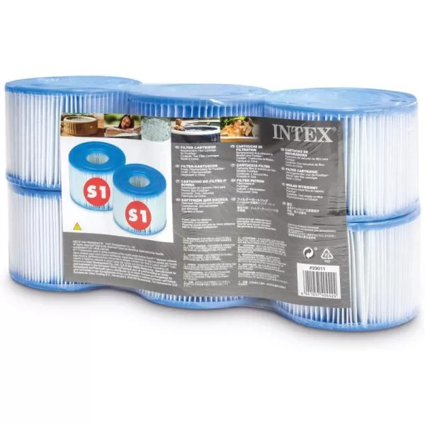 Intex 29001E PureSpa Type S1 Heavy Duty Easy Set Dacron Paper Hot Tub Spa Filter Replacement Cartridge for Various PureSpa Models 2 Pack6Pack