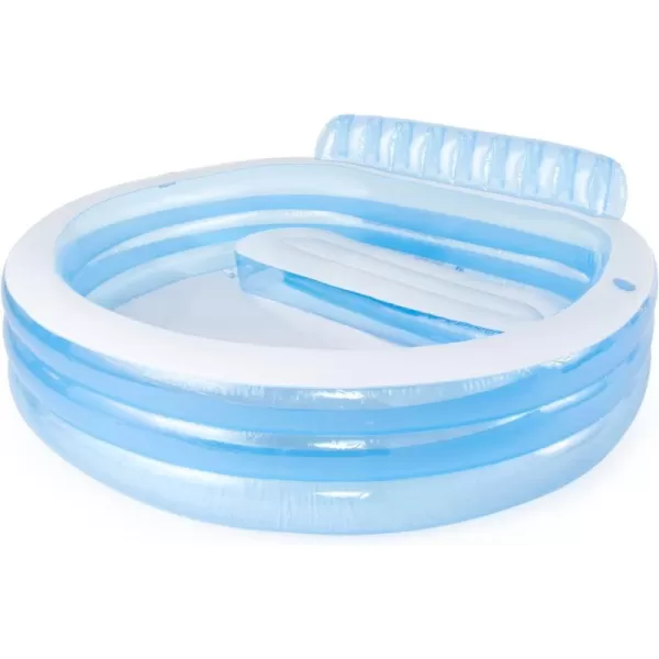 Intex Swim Center Inflatable Family Lounge Pool Builtin Bench  Cup Holder  156 Gallon Capacity  90quot x 86quot x 31quot  BlueBlue