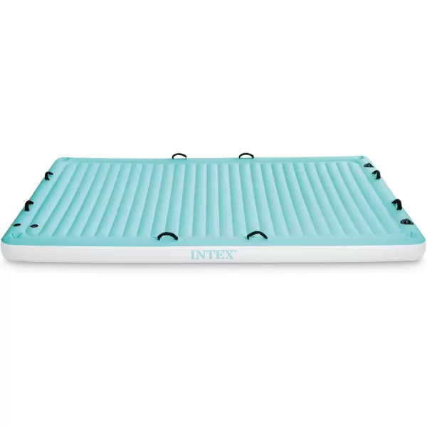 INTEX 56289EP Inflatable Floating Water Lounge Soft Fabric Handles  BuiltIn Cup Holders  Secure TieDowns  880lb Weight Capacity  122quot x 72quot x 7quot