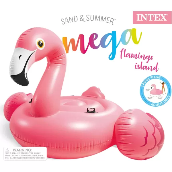 Intex 57288EP Giant Inflatable 80 Inch Mega Flamingo Island Ride On Swimming Pool Float Pink