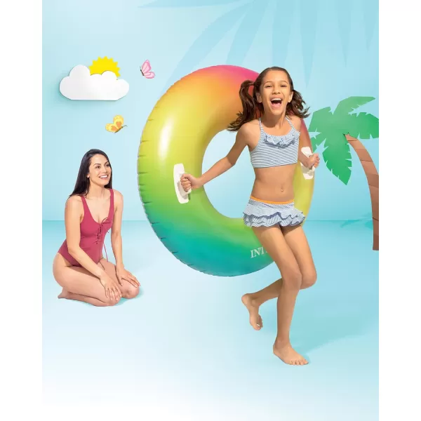 Intex Color Whirl Swimming Pool Float Tube with Handle 48 inch