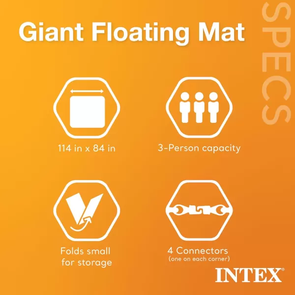 Intex Giant Inflatable Floating Water Mat Relaxing Platform Pad for Pools and Lakes1 Pack