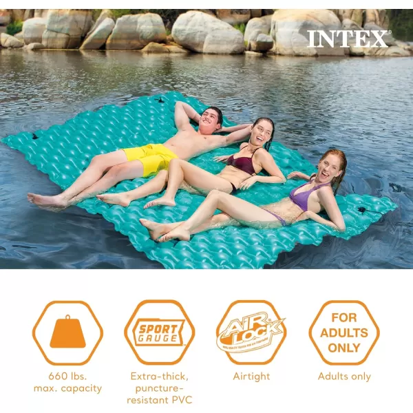 Intex Giant Inflatable Floating Water Mat Relaxing Platform Pad for Pools and Lakes1 Pack