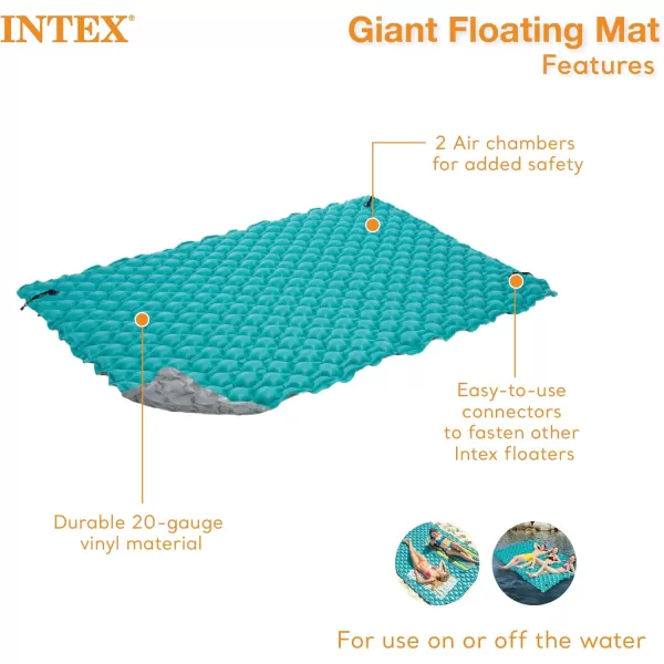 Intex Giant Inflatable Floating Water Mat Relaxing Platform Pad for Pools and Lakes1 Pack