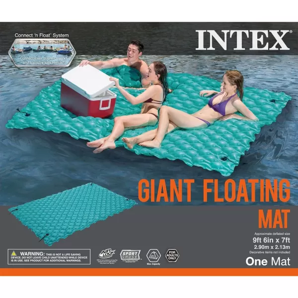 Intex Giant Inflatable Floating Water Mat Relaxing Platform Pad for Pools and Lakes2 Pack