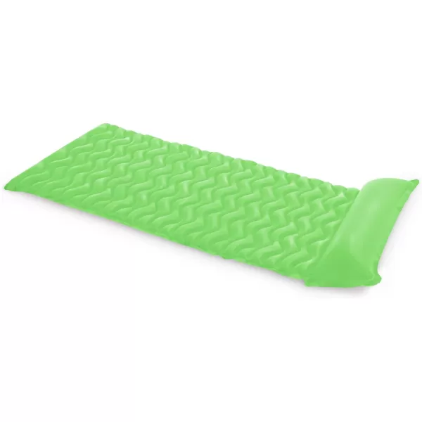 Intex Tote N Float Wave Mat Durable Vinyl Floating Inflatable Swimming Pool Lounger with Builtin Pillow Rest 1 Float Color VariesAir Mat
