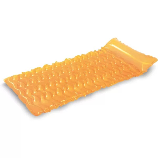 Intex Tote N Float Wave Mat Durable Vinyl Floating Inflatable Swimming Pool Lounger with Builtin Pillow Rest 1 Float Color VariesAir Mat