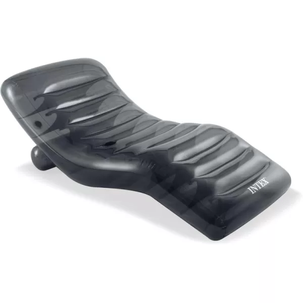 INTEX 56875EP Inflatable Cool Grey Lounge Contoured Design  Builtin Cup Holder  Dual Air Chambers  220lb Weight Capacity  75quot x 39quot