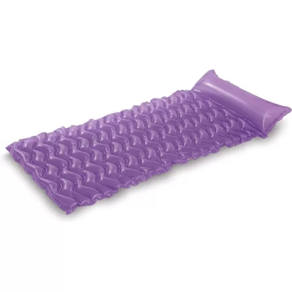 Intex Tote N Float Wave Mat Durable Vinyl Floating Inflatable Swimming Pool Lounger with Builtin Pillow Rest 1 Float Color VariesAir Mat