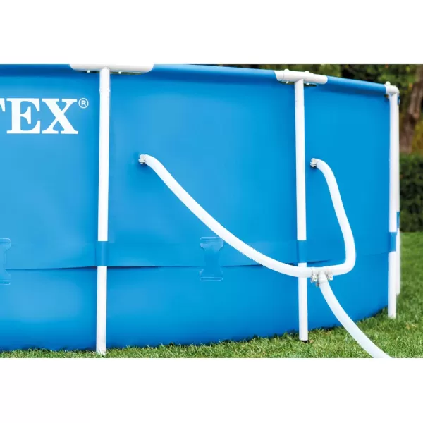 INTEX 28253EH Metal Frame Above Ground Swimming Pool Set 18ft x 48in  Includes 1500 GPH Cartridge Filter Pump  Removable Ladder  Pool Cover  Ground Cloth18 x 48